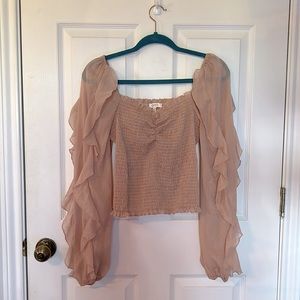 Blush pink long sleeve top